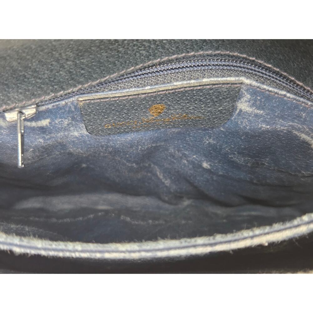 Gucci GG Supreme Navy Crossbody Bag Small Saddle Bag Italy Vintage Ophidia - Picture 6 of 15